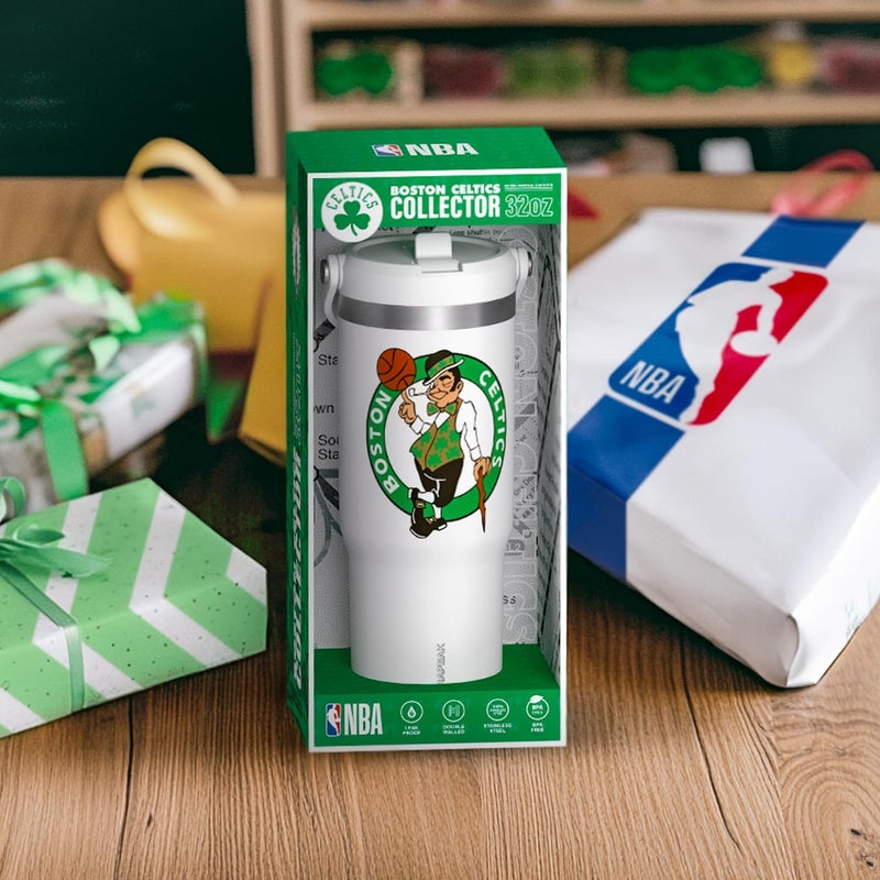 Hydrapeak x NBA Officially Licensed Miami Heat 32oz Nomad Stainless Steel Tumbler with Handle and Straw Lid, Leakproof Water Bottle in Limited Edition Collector's Gift Box - Image 4